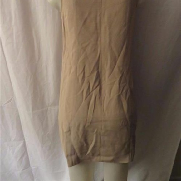 TIBI TAUPE/NEON YELLOW STONES SLEEVELESS DRESS 2 - Picture 6 of 7